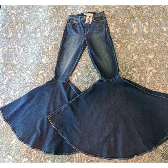 L'Agence Sevyn Mid-Rise Stretch Ultra Flare Jeans Size 25 Festival Bell Bottoms - Picture 10 of 10